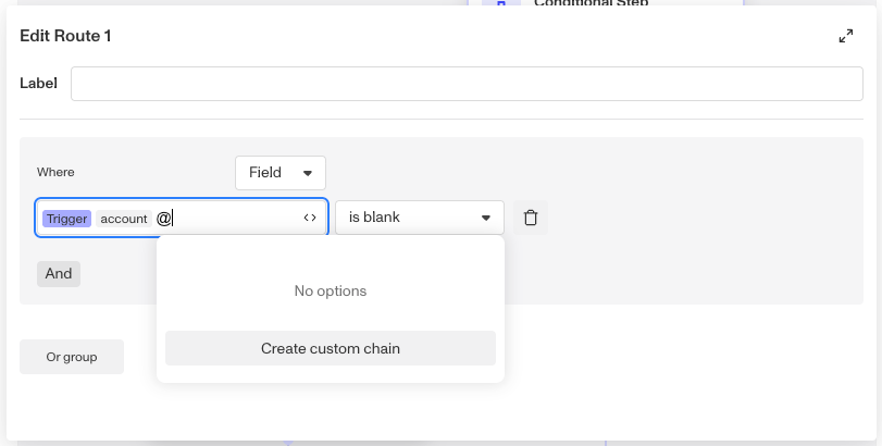 Custom function menu in a dynamic value field