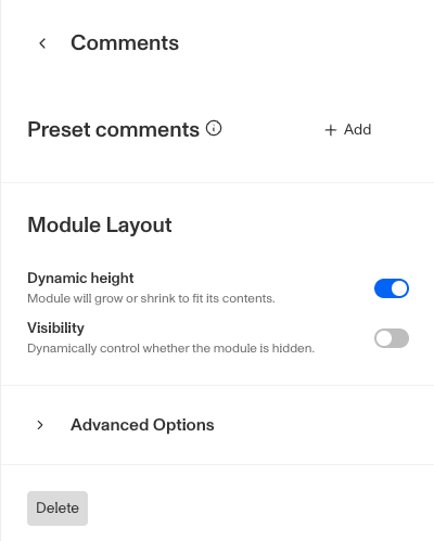 presetcomments