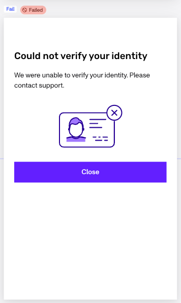 Fail screen in the Inquiry Flow Editor