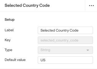 Selected Country Code default value set to CA