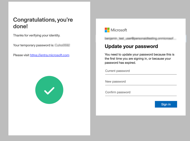 Update your password screen Microsoft Entra ID