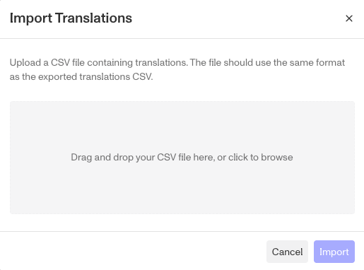 Import-Translation-screen