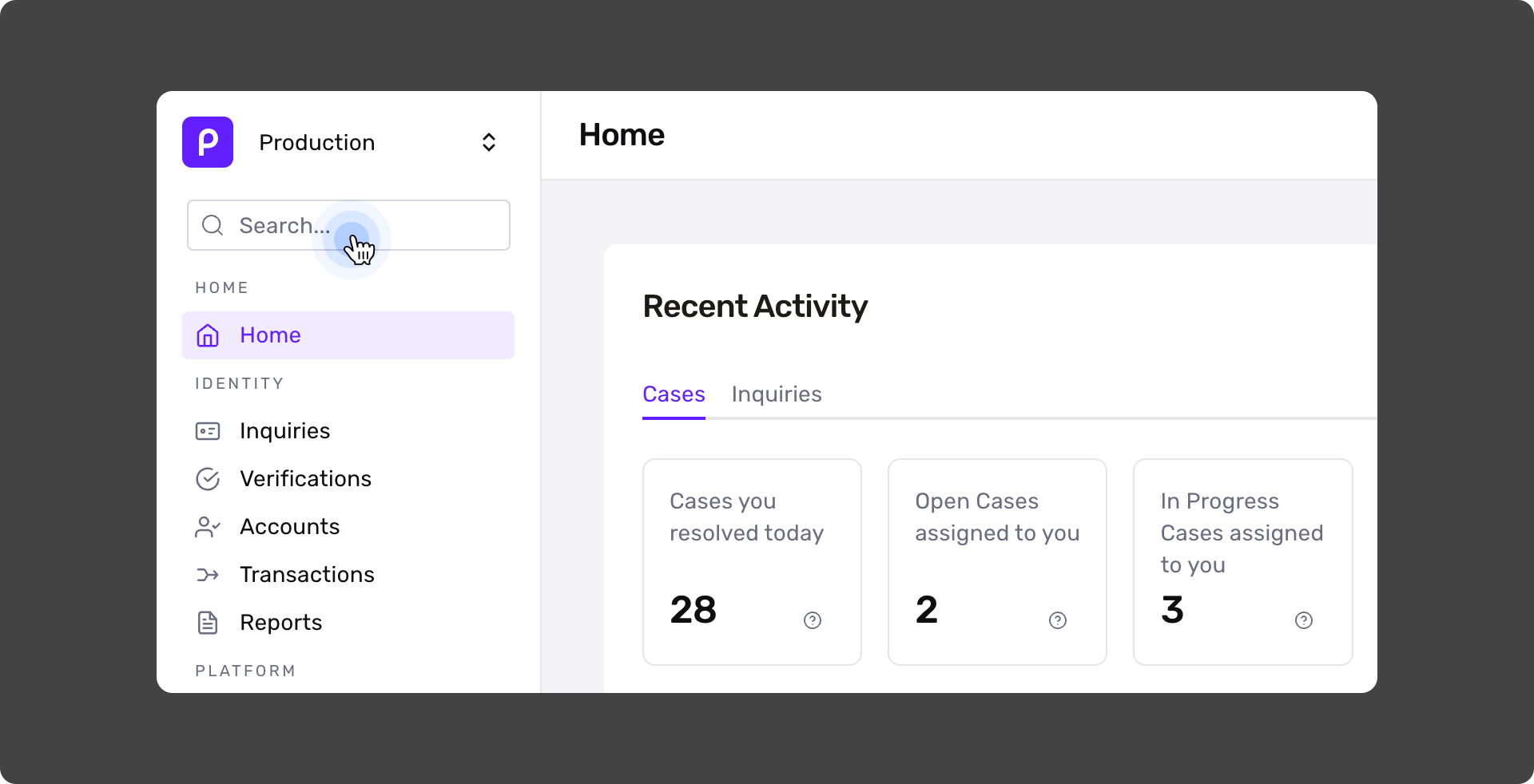 Dashboard search bar 