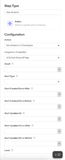Get All Alerts Chainalysis workflow step