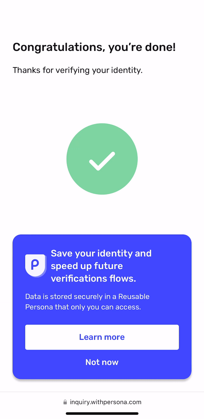 Example: Persona Wallet Create