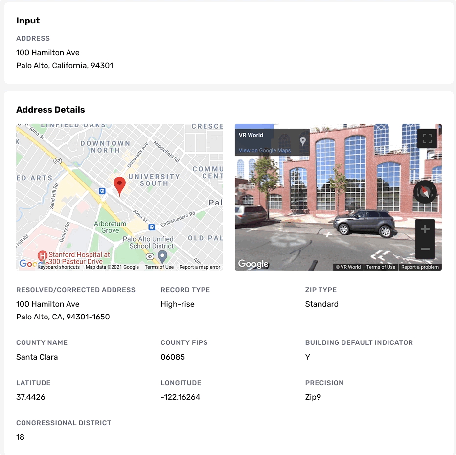Address Lookup Report