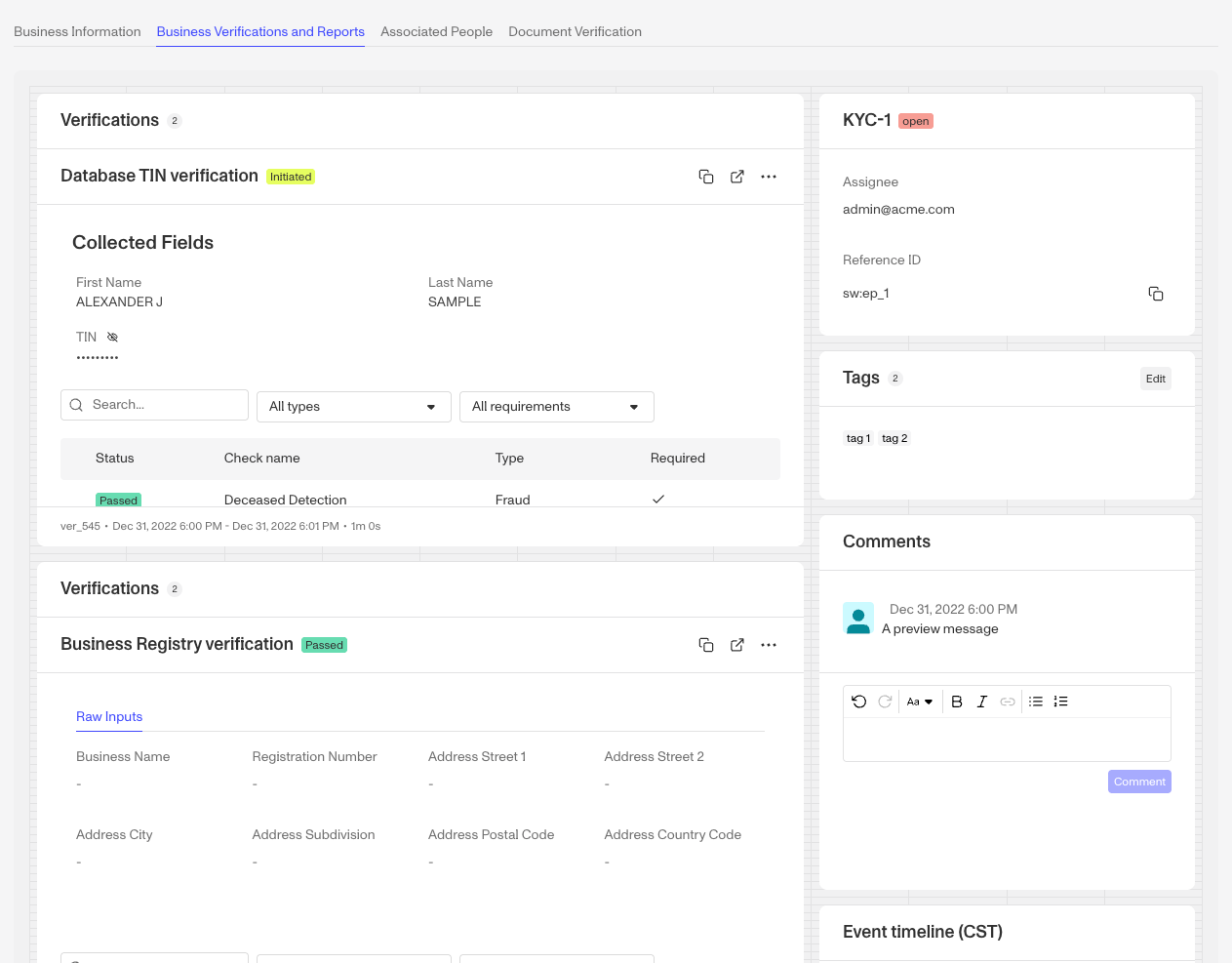 Vanilla-KYB-Case-Business-Verifi-Reports
