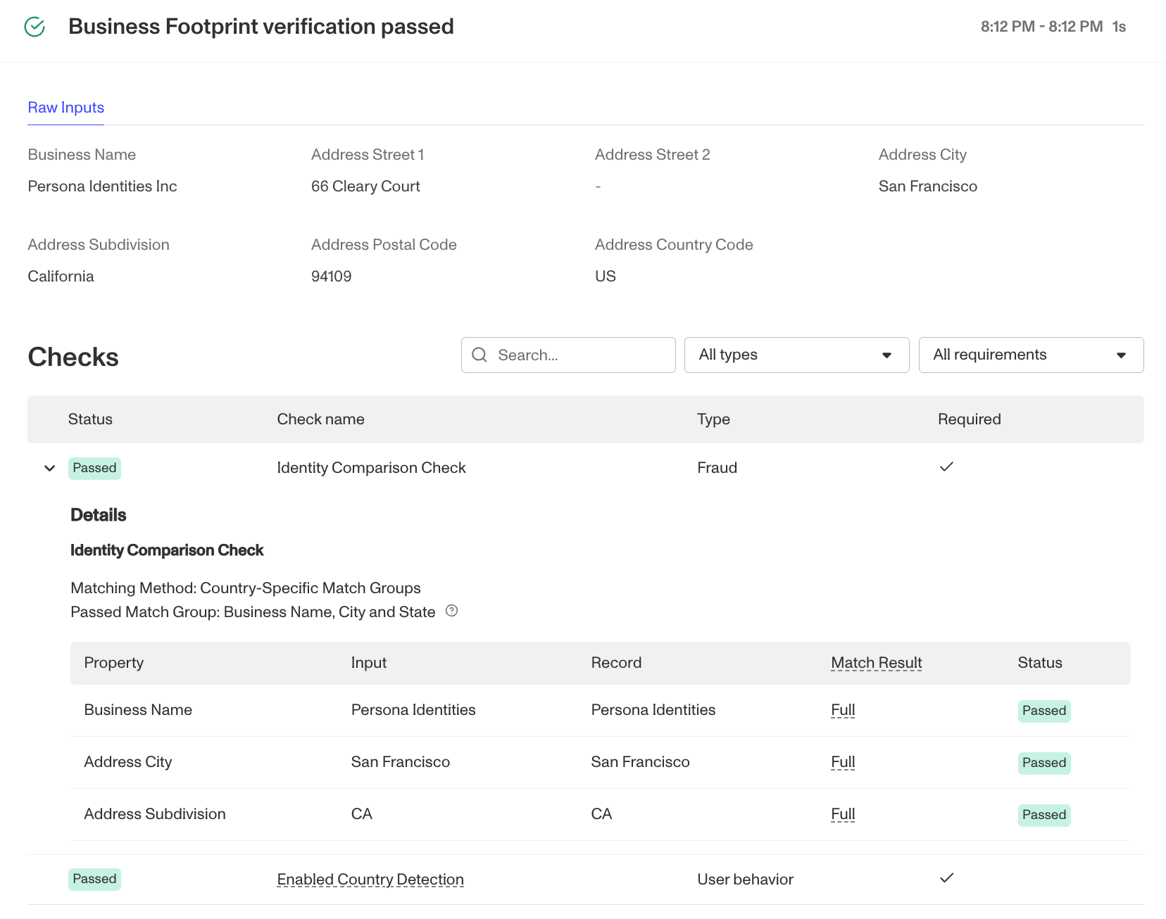 Business Footprint Verification