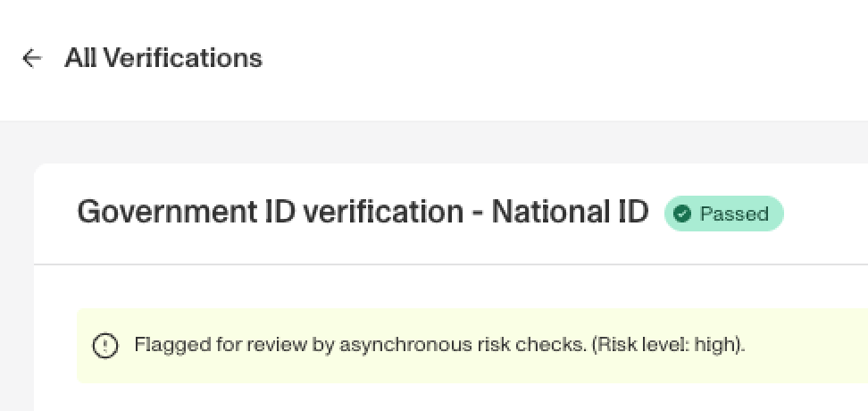 Escalated verification dashboard image