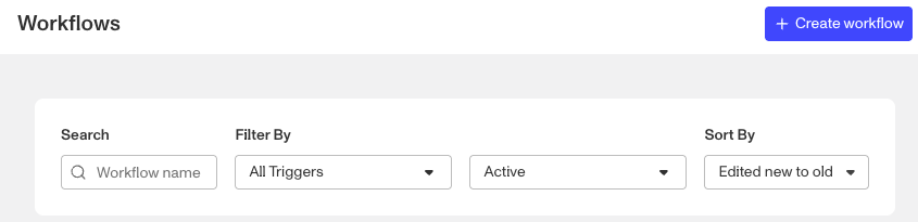 Create Workflow Button