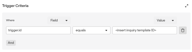 Trigger Criteria Trigger ID