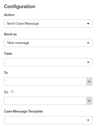 Send Case Message Config