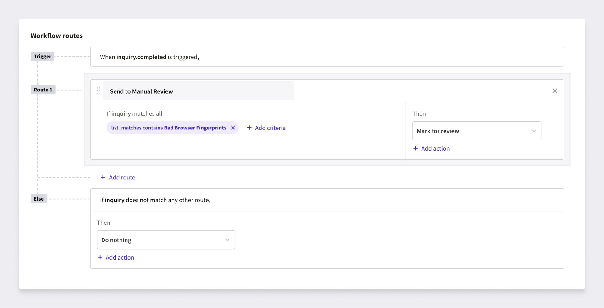 Viewing a workflow in the Persona dashboard.