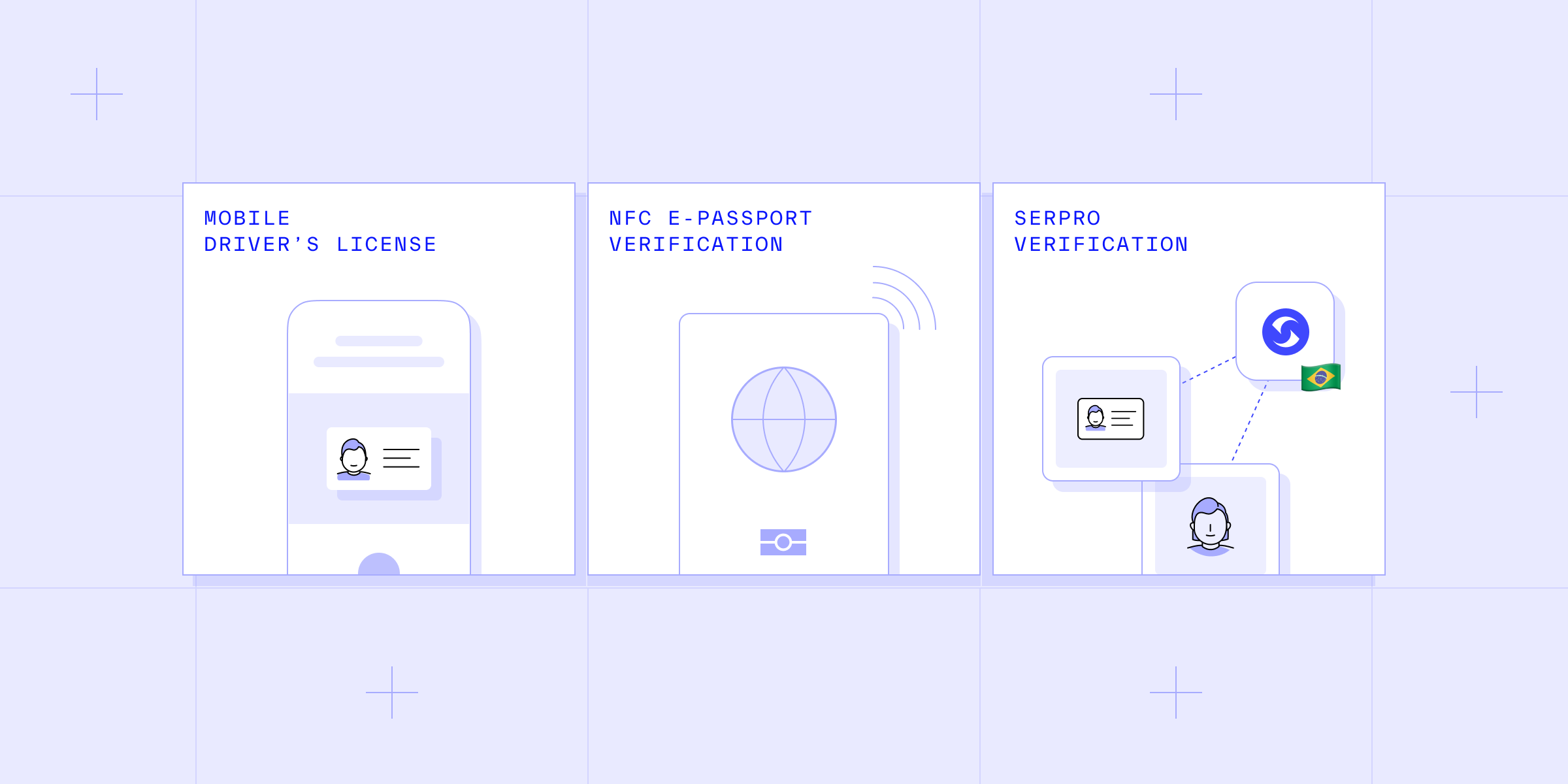 Icons representing nfc and mobile security tech
