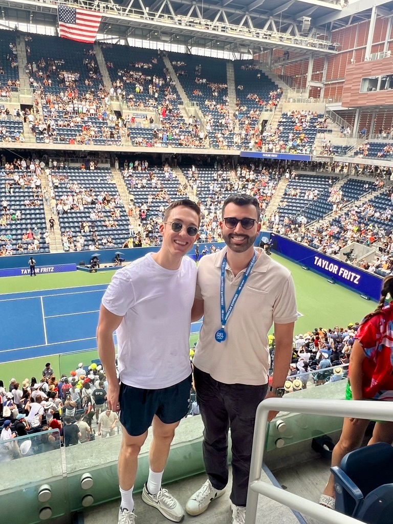 Catching a tennis match with a friend!