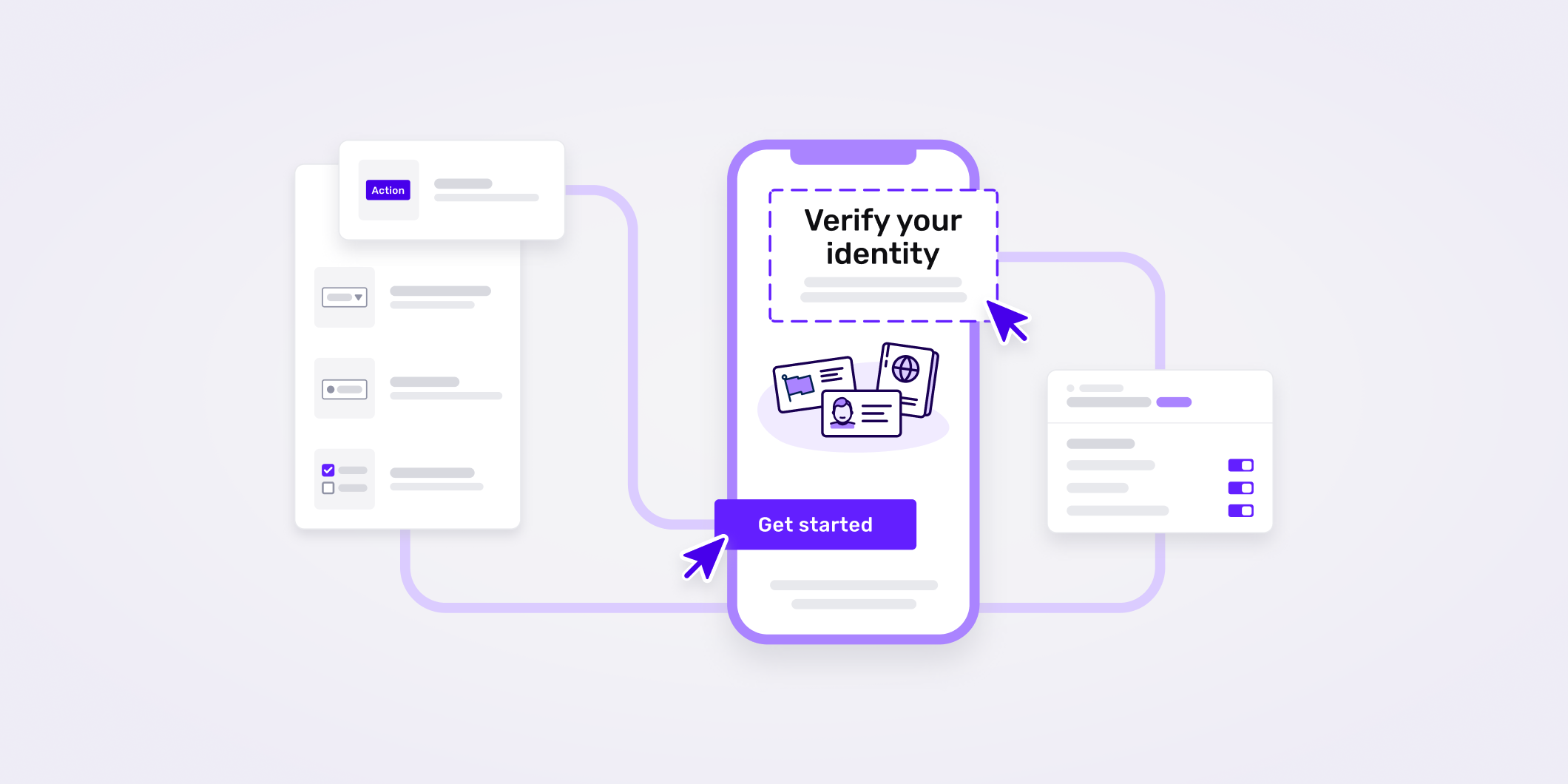 Image of a mobile app being built