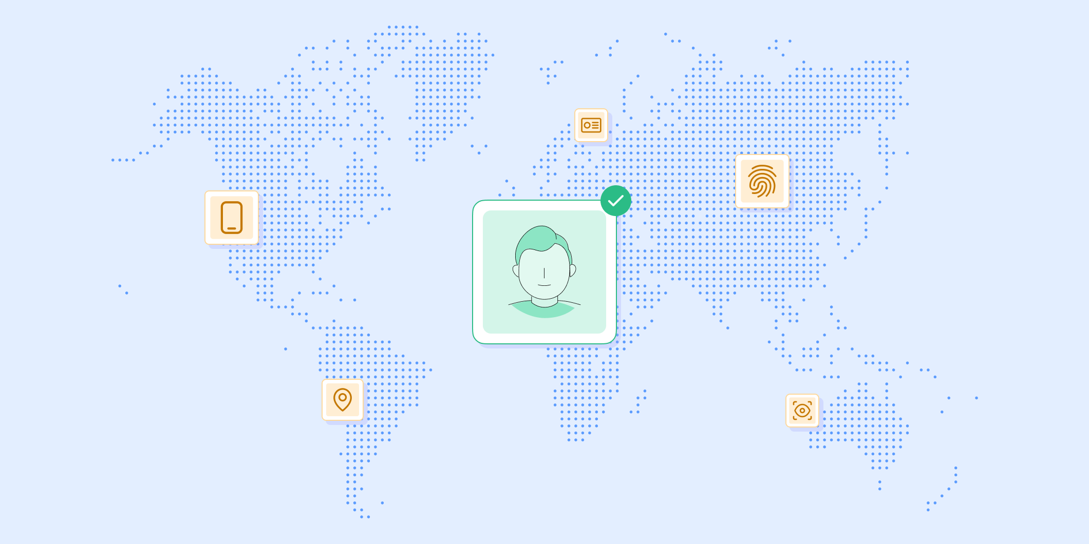 Icon of a global map showing KYC challenges