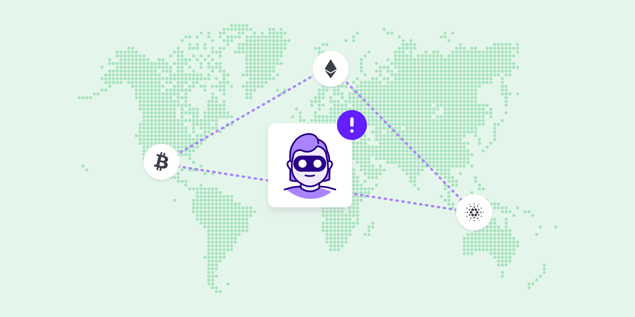 Icon showing crypto currency exchange network