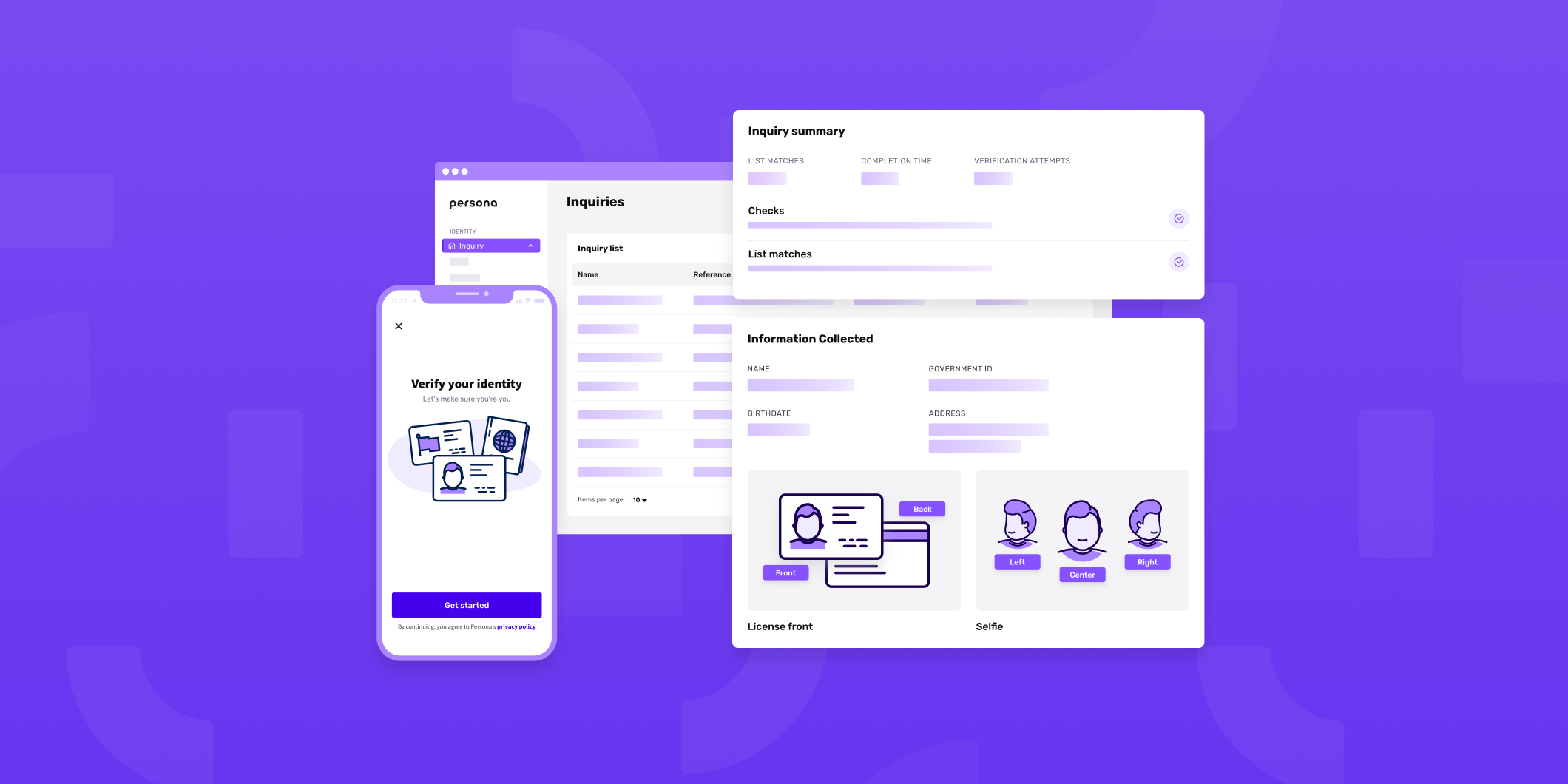 Icon of account verification interfaces