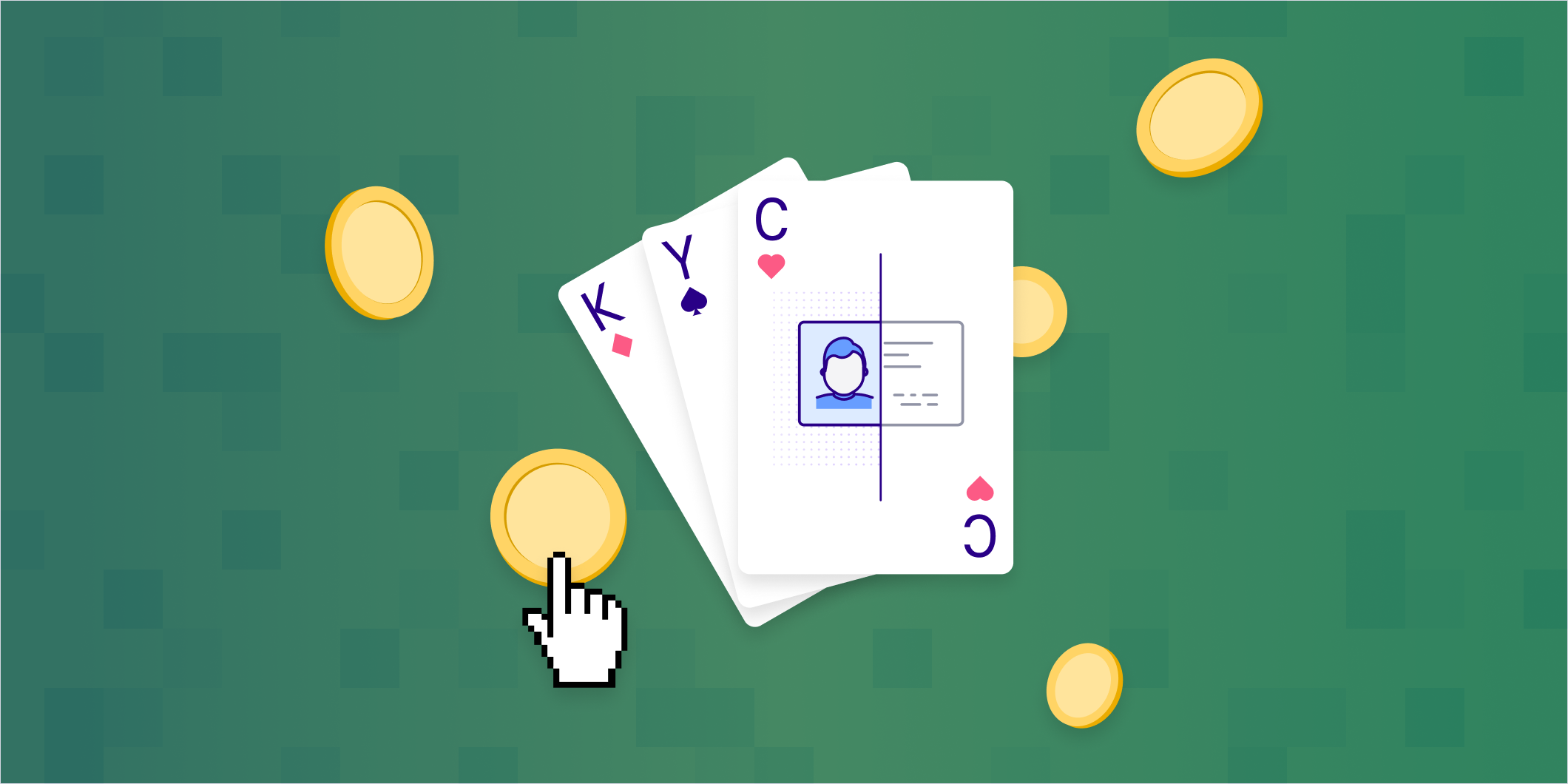 Image of a card table in a digital casino