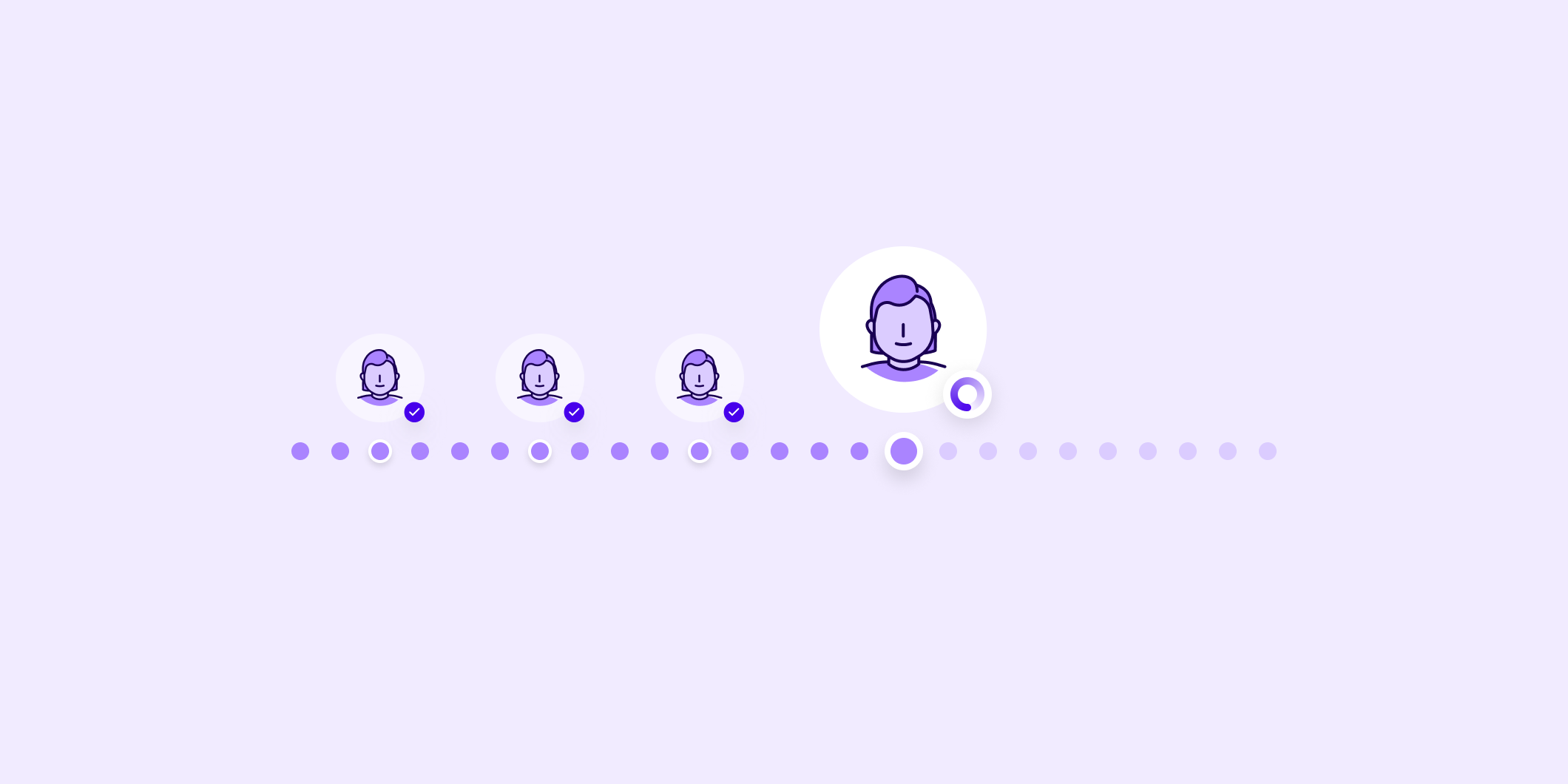 Icons of a persona loading bar
