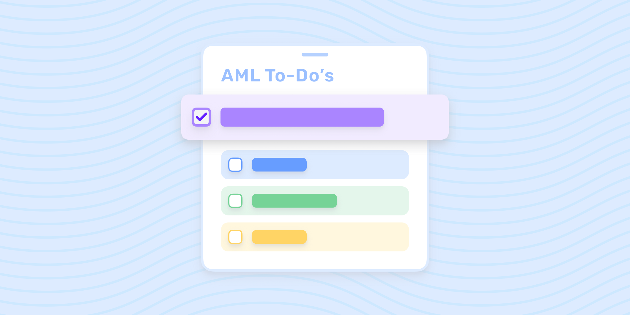 Image showing an AML to do list
