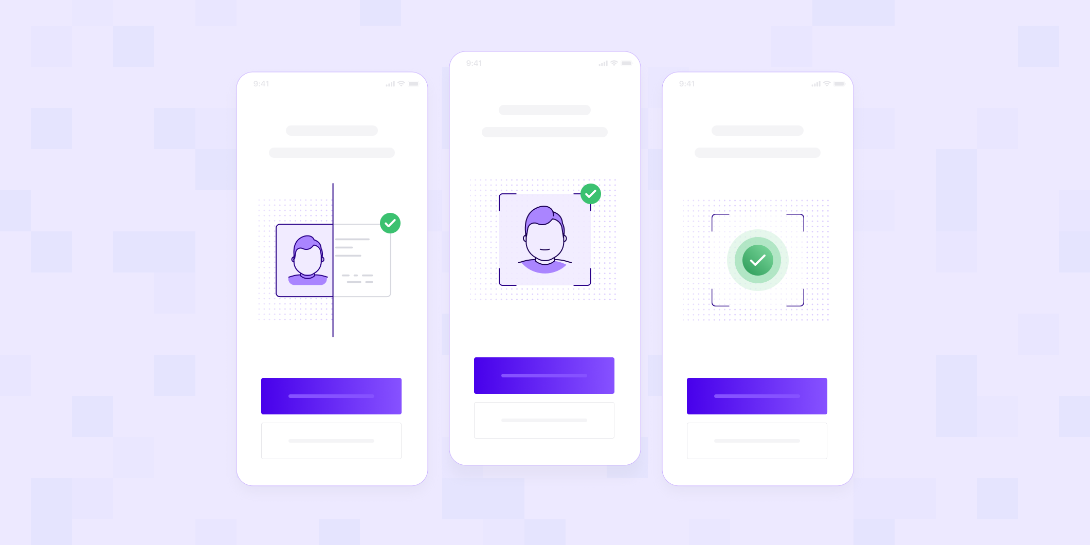 An image of 3 mobile screens representing eKYC