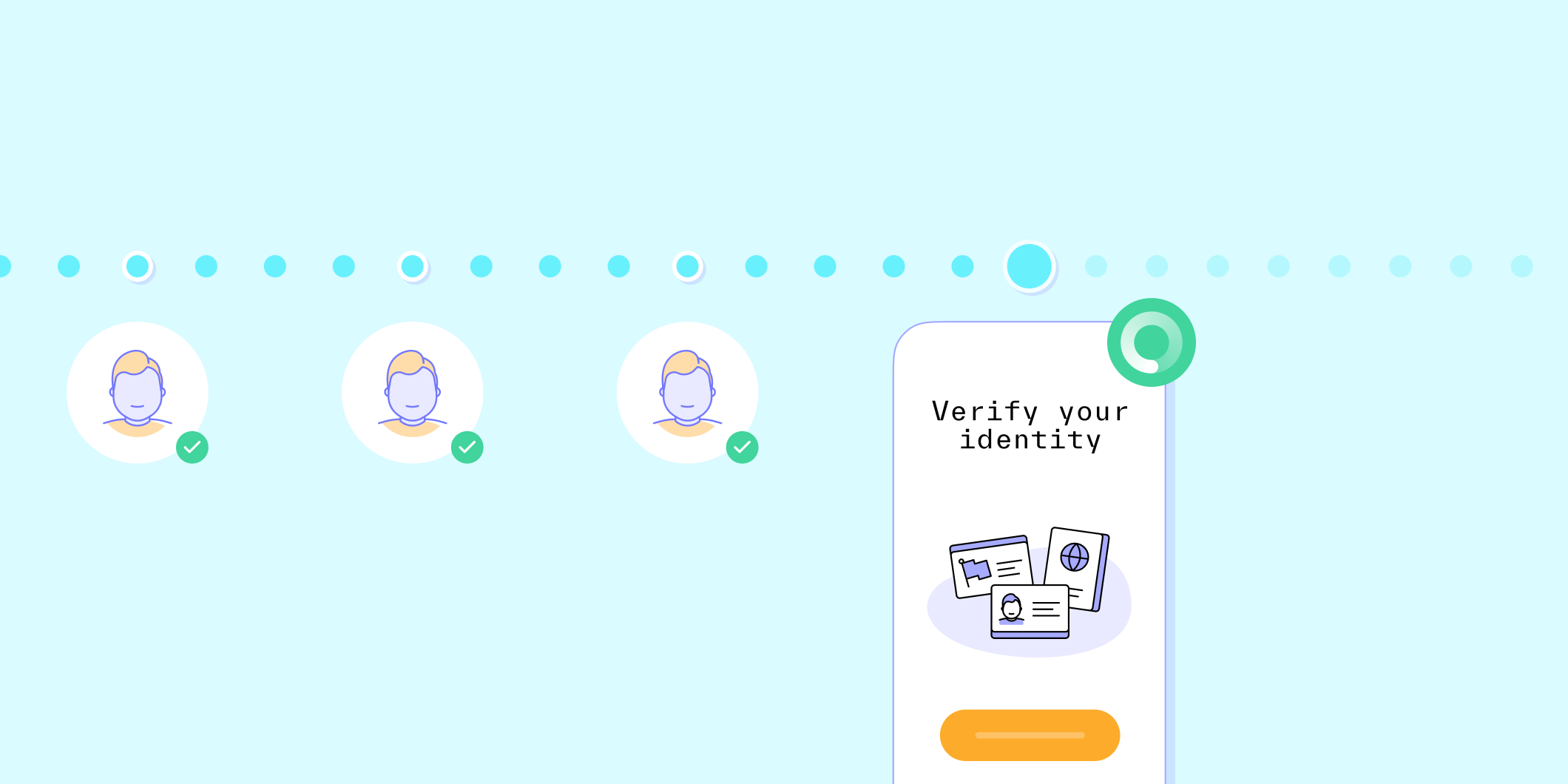 An image of 3 face icons, representing reverification.