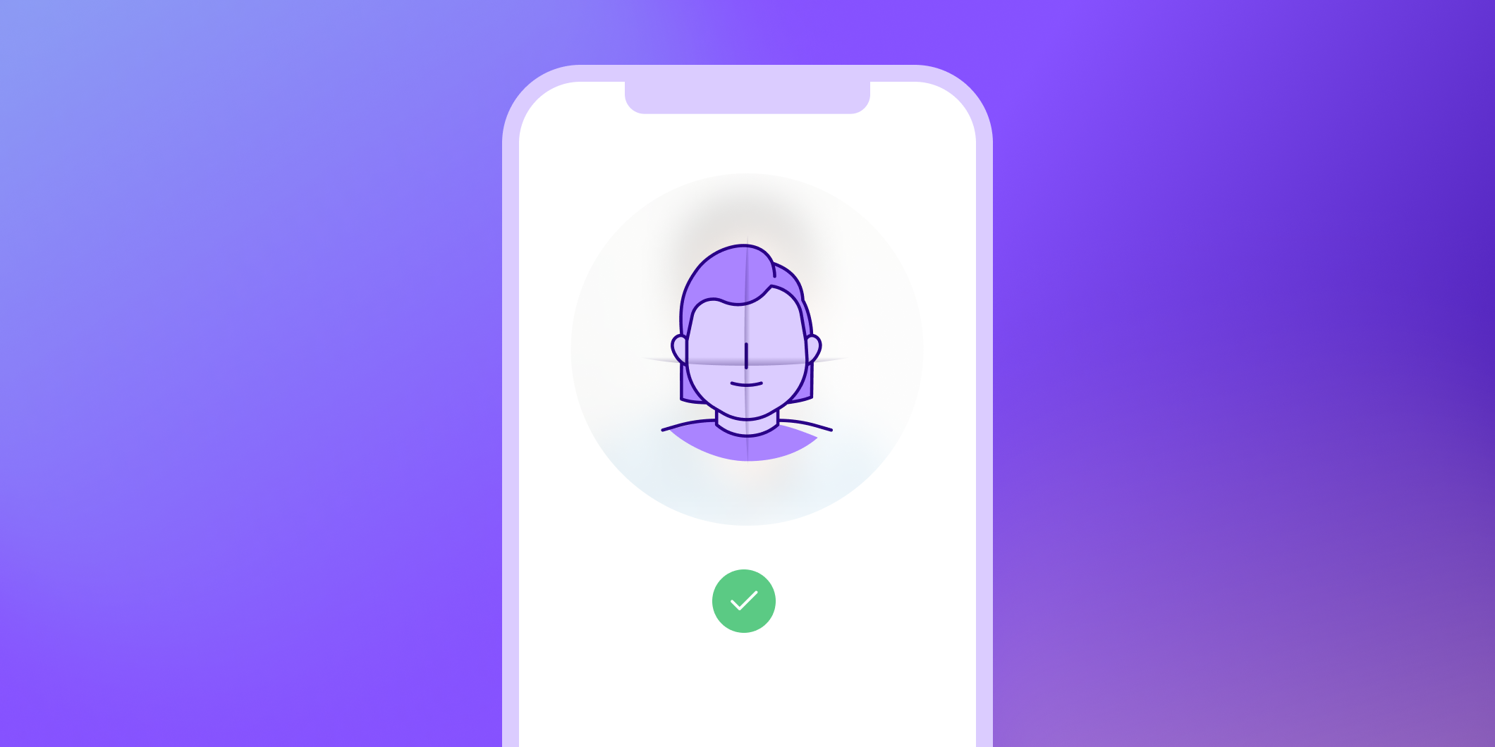 An icon of the selfie identity verification process
