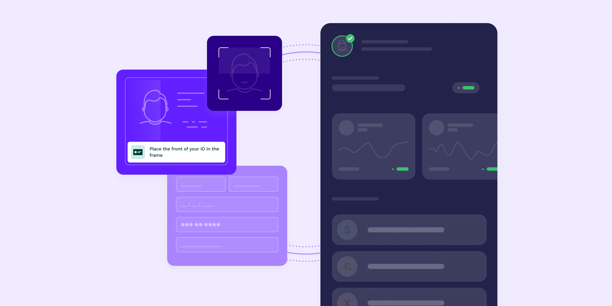 An icon showing KYC setup for a fintech company
