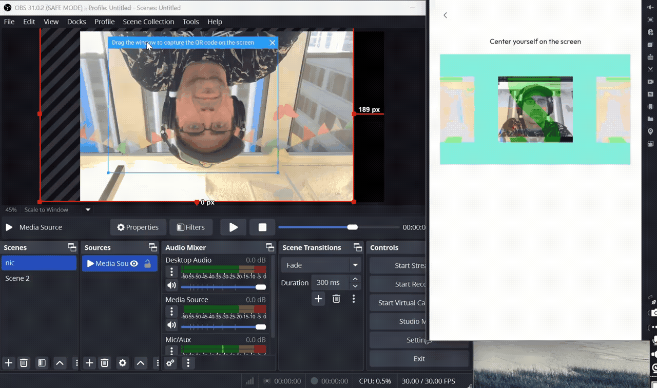 Persona fraud analyst demonstrating face-swap injection into a selfie verification flow
