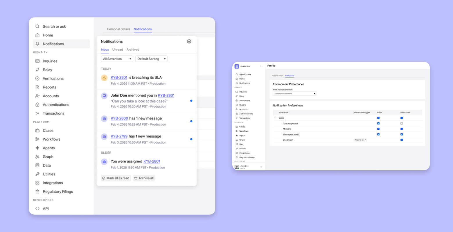 Receive in-app notifications faster in Persona Dashboard